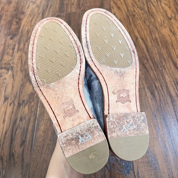 Trask • Ashley Pewter Camo Slide mule grey silver camouflage print leather - Picture 10 of 12